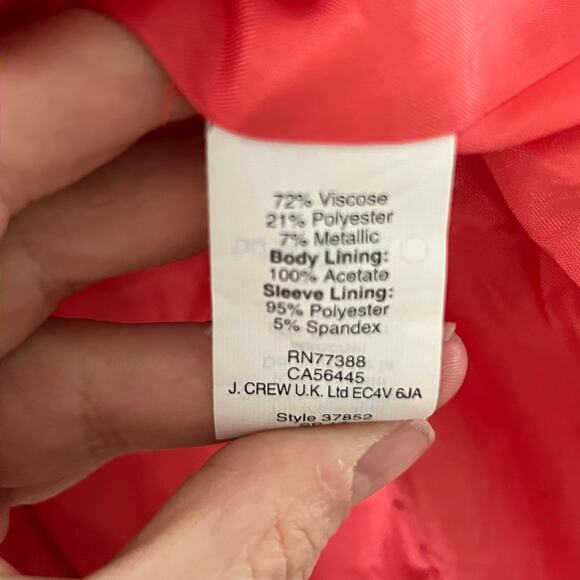 J. Crew Schoolboy Blazer Women’s Size 8 Coral Linen Blend Tailored Jacket Resort - Picture 3 of 5